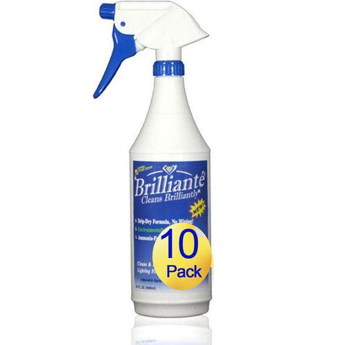 Brillianté Crystal Cleaner Spray Bottles 32oz - 10 Pack